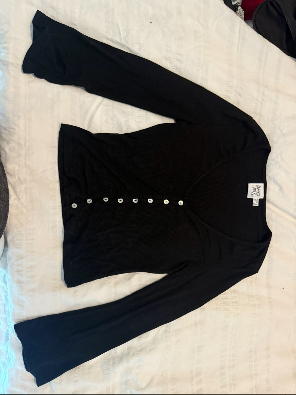 Princess Polly Black Button-Front Long Sleeve Top